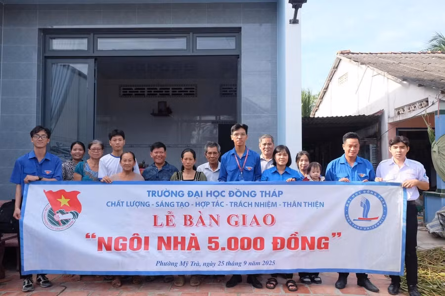 Trường Đại học Đồng Tháp hỗ trợ "Ngôi nhà 5.000 đồng" cho sinh viên khó khăn. Ảnh: Bình An.