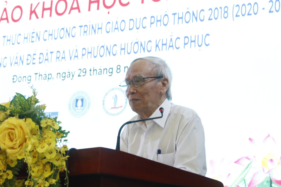 Assoc. សាស្ត្រាចារ្យបណ្ឌិត Tran Kieu - ប្រធានសមាគមចិត្តវិទ្យា និងអប់រំវៀតណាមបានថ្លែងនៅក្នុងសន្និសីទ។ anh-3.jpg
