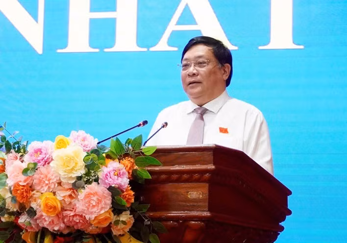 Chủ tịch UBND tỉnh Đồng Tháp Phạm Thành Ngại phát biểu nhận nhiệm vụ. Ảnh: V.T.