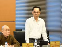 Bộ trưởng Hoàng Minh Sơn phát biểu tại phiên thảo luận tổ.