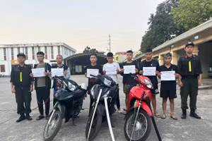 Nhóm thanh thiếu niên tụ tập gây rối trật tự bị cơ quan công an xử lý.