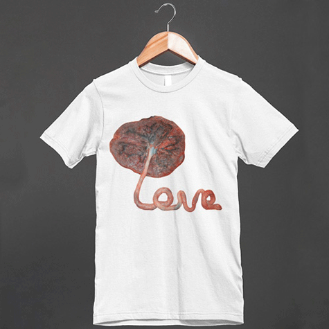 Nhau thai được in lên áo để làm kỷ niệm. Làm vật trang trì bằng nhau thai