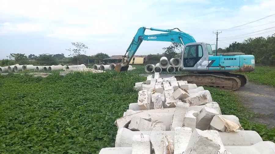 Xây dựng khu tái định cư tại phường Đồng Văn, tỉnh Ninh Bình. Ảnh: Tiến Đoàn