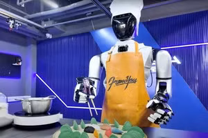 Robot Trung Quốc biết dùng đũa, nấu ăn, cụng ly gây sững sờ