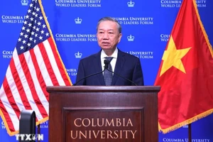 Tổng Bí thư, Chủ tịch nước Tô Lâm phát biểu chính sách tại Đại học Columbia. (Ảnh: Lâm Khánh/TTXVN) 