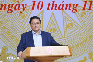 Thủ tướng Phạm Minh Chính chủ trì Phiên họp thứ nhất BCĐ Trung ương triển khai xoá nhà tạm, nhà dột nát trên phạm vi cả nước. (Ảnh: Dương Giang/TTXVN) 