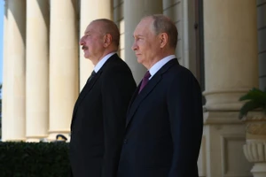 Tổng thống Nga Vladimir Putin và Tổng thống Azerbaijan Ilham Aliyev. Ảnh: Sputnik/Grigory Sysoev