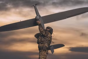 Lễ ra mắt máy bay không người lái trinh sát FlyEye của Ba Lan. Ảnh: WB Group