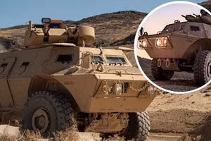 Xe bọc thép nặng 18 tấn tham chiến