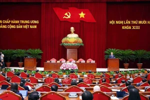 Tổng Bí thư Tô Lâm phát biểu bế mạc Hội nghị lần thứ 12 Ban Chấp hành Trung ương Đảng khóa XIII. (Ảnh: Phạm Kiên/TTXVN)