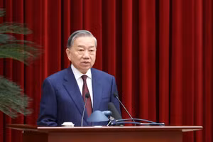 Tổng Bí thư Tô Lâm đã phát biểu bế mạc Hội nghị lần thứ 2 Ban Chấp hành Trung ương Đảng khoá XIV - Ảnh VGP/Đức Tuân.