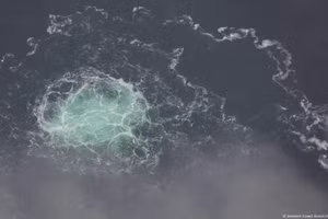 Vụ nổ đường ống Nord Stream. Ảnh: AP.