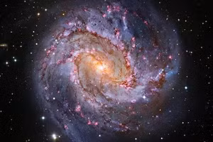 Một thiên hà có các ngôi sao và nhánh xoắn ốc. (Hình ảnh minh họa)