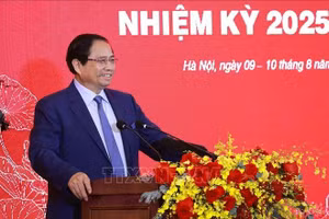 Thủ tướng Phạm Minh Chính đến dự Đại hội đại biểu Đảng bộ Tập đoàn Điện lực Việt Nam lần thứ IV, nhiệm kỳ 2025 - 2030. (Ảnh: Dương Giang/TTXVN)