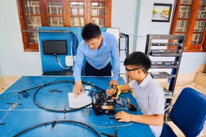 Đào tạo nghề ở Điện Biên. Ảnh BĐB.