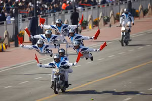 Hình ảnh Ấn Độ thể hiện sức mạnh quân sự trong Ngày Cộng hòa