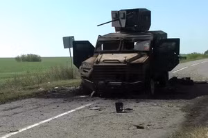 Phương tiện của Ukraine bị phá hủy ở Kursk.