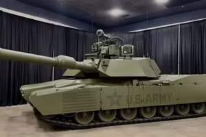 Nguyên mẫu xe tăng M1E3 Abrams được trưng bày tại Triển lãm Ô tô Quốc tế Bắc Mỹ. Ảnh: Quân đội Hoa Kỳ