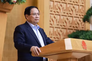 Thủ tướng Chính phủ Phạm Minh Chính chủ trì Phiên họp Chính phủ chuyên đề xây dựng pháp luật tháng Chín. Ảnh: Dương Giang/TTXVN 