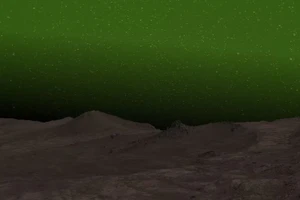 Hình ảnh minh họa mô tả cực quang trên bề mặt sao Hỏa. (Nguồn: NASA/JPL-Caltech/Cornell Univ./Arizona State Univ/E. W. Knutsen)