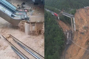 Cầu sập, nước lũ cuốn trôi nhà cửa: Gần 81.000 người sơ tán ở Trung Quốc