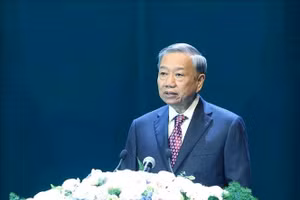 Tổng Bí thư Tô Lâm phát biểu tại buổi lễ. (Ảnh: Thống Nhất/TTXVN)