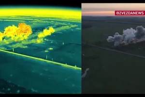 Lửa mặt trời TOS-1A Solntsepek thiêu rụi trận địa ở Novopavlovka