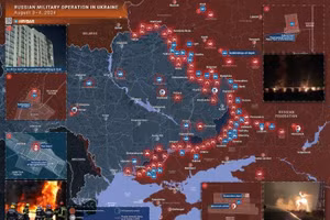 Bản đồ chiến sự Ukraine ngày 3-4/8. (Ảnh: Rybar)