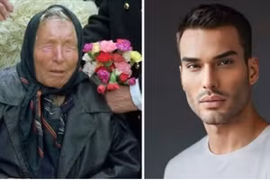Bà Baba Vanga (trái) và Athos Salomé, 38 tuổi, đến từ Brazil, được biết đến với biệt danh Nostradamus sống (phải)
