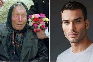 Bà Baba Vanga (trái) và Athos Salomé, 38 tuổi, đến từ Brazil, được biết đến với biệt danh Nostradamus sống (phải)