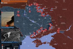 Bản đồ chiến sự Ukraine ngày 26/7. (Ảnh: Rybar)