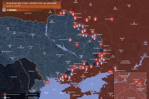 Bản đồ chiến sự Ukraine ngày 9/7. (Ảnh: Rybar)