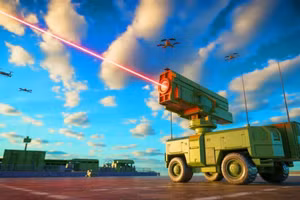 Hình minh họa về Apollo, một loại vũ khí laser năng lượng cao do Electro Optic Systems phát triển, được thiết kế để chống lại các mối đe dọa từ drone.