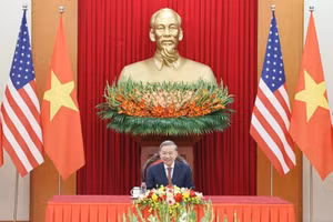 Tối 1/11/2024, tại Trụ sở Trung ương Đảng, Tổng Bí thư Tô Lâm điện đàm với Tổng thống đắc cử Hoa Kỳ Donald Trump. (Ảnh: Thống Nhất/TTXVN) 