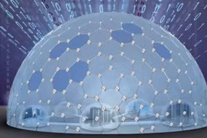 Minh họa hệ thống Vòm sắt mạng (Cyber ​​Dome). Ảnh: Rafael