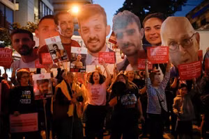 Người biểu tình tập trung tại Mỹ trước chuyến thăm của Thủ tướng Israel Benjamin Netanyahu tới Washington, DC.