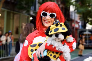 Chó hóa trang cực chất khiến Halloween New York bùng nổ