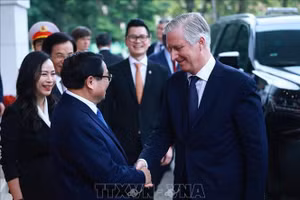 Thủ tướng Phạm Minh Chính hội kiến Nhà Vua Vương quốc Bỉ Philippe thăm cấp Nhà nước đến Việt Nam. (Ảnh: Dương Giang/TTXVN)
