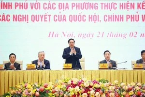 Thủ tướng Phạm Minh Chính chủ trì Hội nghị Chính phủ với các địa phương về tăng trưởng kinh tế. (Ảnh: Dương Giang/TTXVN)