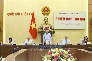 Chủ tịch Quốc hội Trần Thanh Mẫn, Chủ tịch Hội đồng Bầu cử quốc gia phát biểu. Ảnh: Doãn Tấn/TTXVN 
