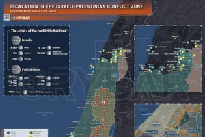 Bản đồ chiến sự Israel và Hamas ngày 27-28/7