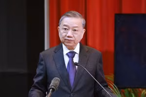 Tổng Bí thư Tô Lâm phát biểu tại Đại học Quốc gia Malaya. (Ảnh: Thống Nhất/TTXVN) 