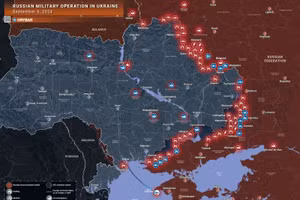 Bản đồ chiến sự Ukraine ngày 5/9. (Ảnh: Rybar)