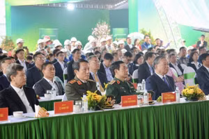 Tổng Bí thư Tô Lâm và các đại biểu tham dự buổi lễ tại điểm cầu chính.