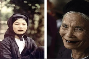 Phụ nữ Việt Nam với hàm răng đen. 