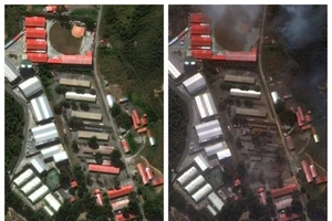 Thiệt hại đối với khu công nghệ và kho bãi của khu phức hợp Fuerte Tiuna: ngày 22/12/2025 và ngày 3/1/2026. Ảnh: 2026 Vantor.