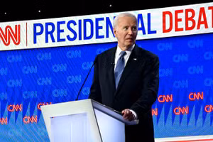 Tổng thống Mỹ Joe Biden tại màn tranh luận trên CNN.
