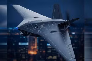 Minh họa UAV tàng hình kết hợp giữa Veera Dynamics và lớp phủ RAMA của Binford Labs. Ảnh: Cánh nghiên cứu quốc phòng Ấn Độ