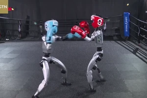 Video robot Trung Quốc tung đòn chuẩn bị cho trận boxing chưa từng có