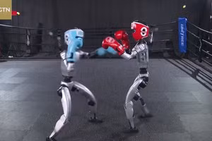 Video robot Trung Quốc tung đòn chuẩn bị cho trận boxing chưa từng có